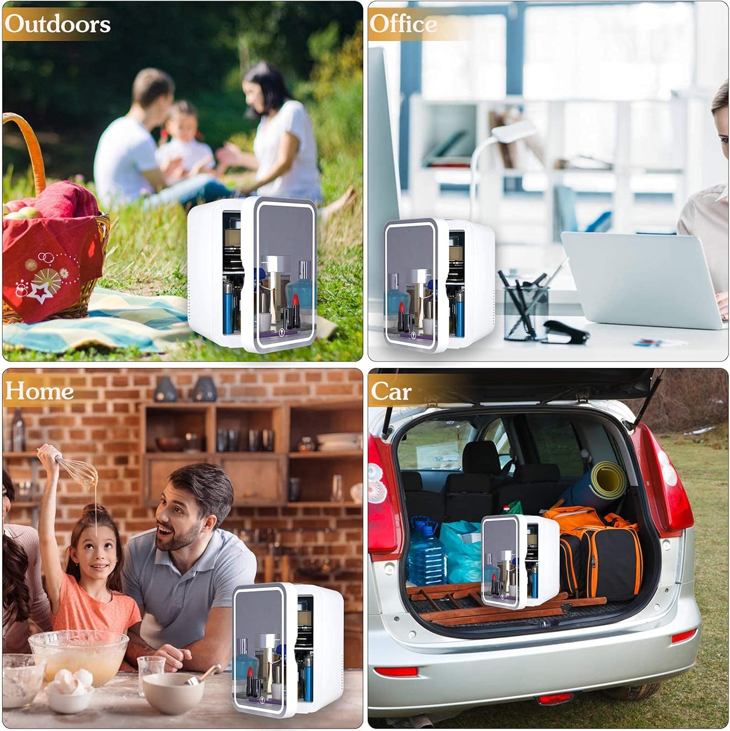 TWSOUL Frigorifero piccolo mini frigorifero 8 litri con regolazione della temperatura portatile termoelettrico e scalda per camera da letto, cosmetici, latte materno, ufficio e viaggi