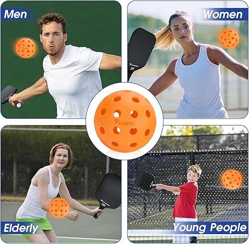 Miniatura 9 de Paquete de 3412 pelotas de pickleball para exteriores de grado profesional de 40 agujeros, probadas por jugadores con diseño resistente al viento,