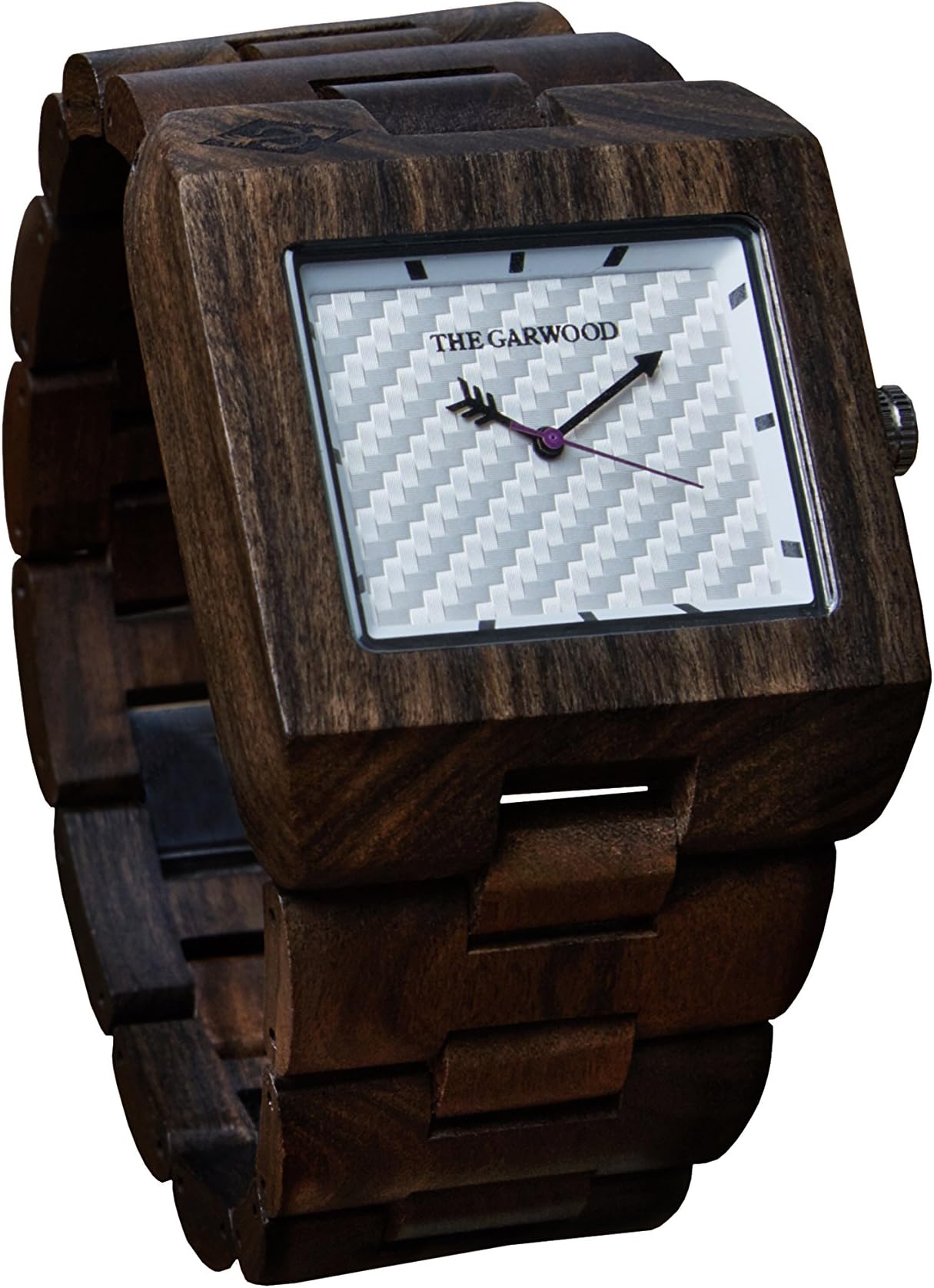 The Garwood Indonesian Sandalwood Watch โ"Domino" โ Square โ Analog โ 12-Month Warranty