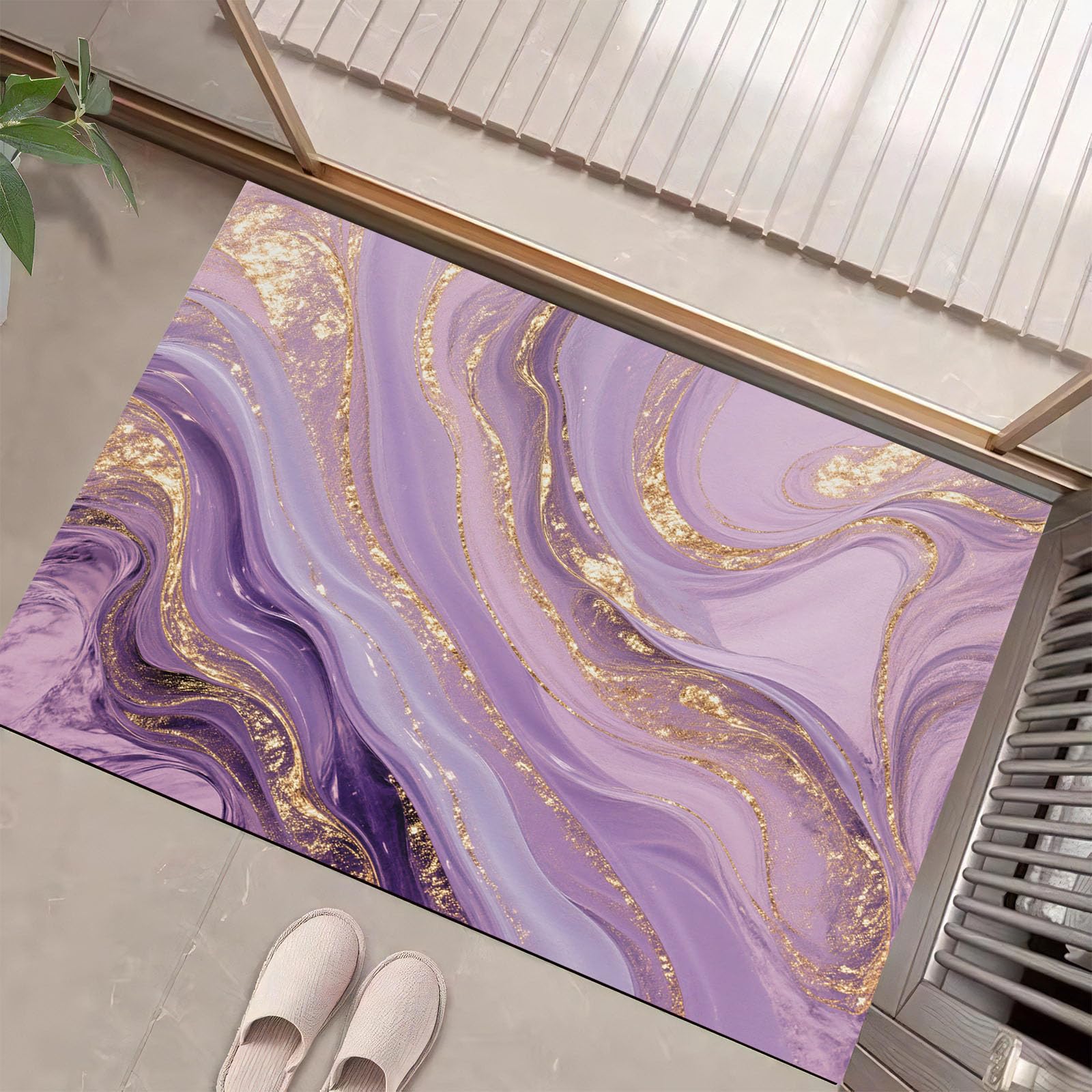Tapis entrée intérieur lavande pour une cuisine moderne ou un salon
