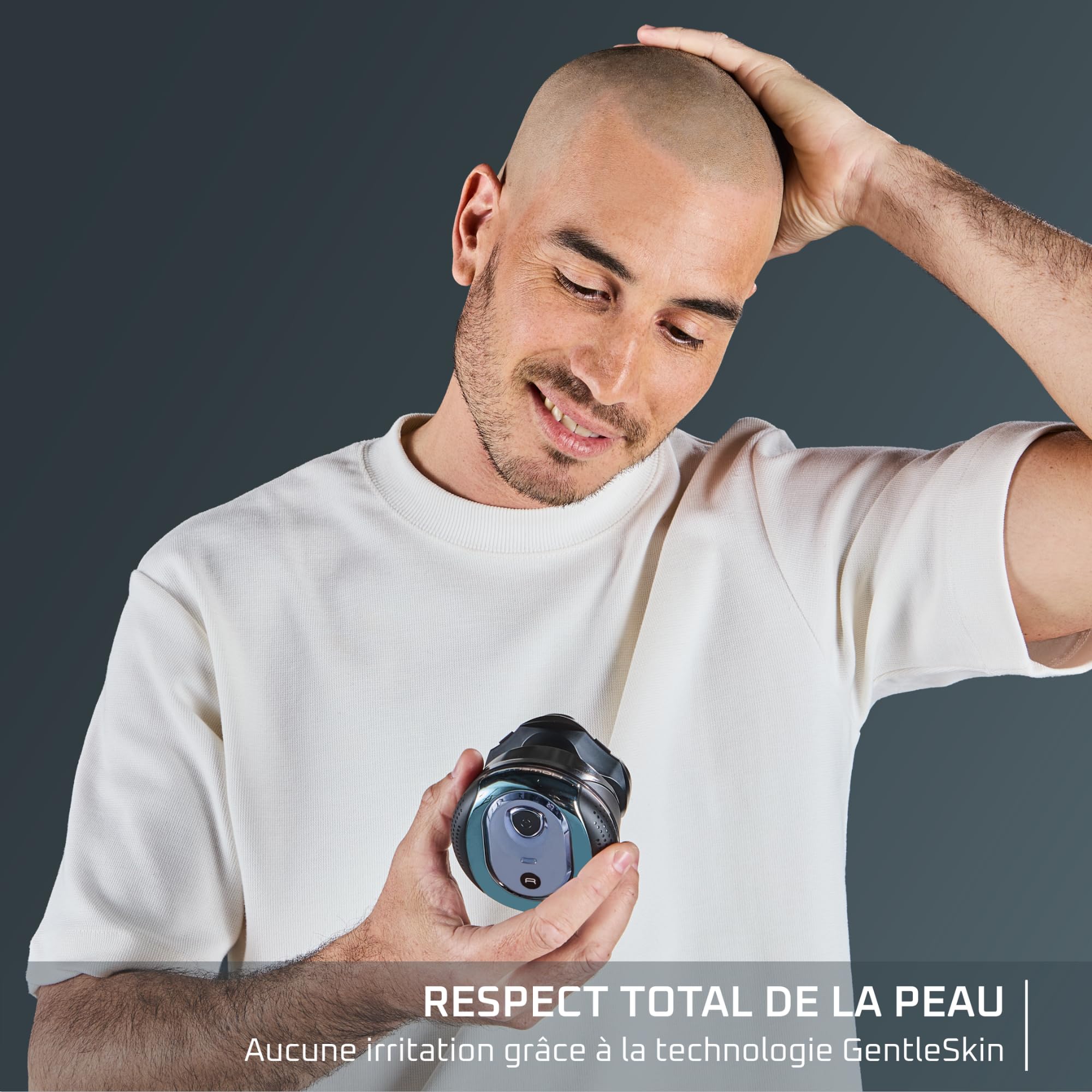 Rowenta GentleBald, Rasoir de tête, 5têtes de rasage, Lames avec revêtement Titanium, Irritation évitée, TN3110E0