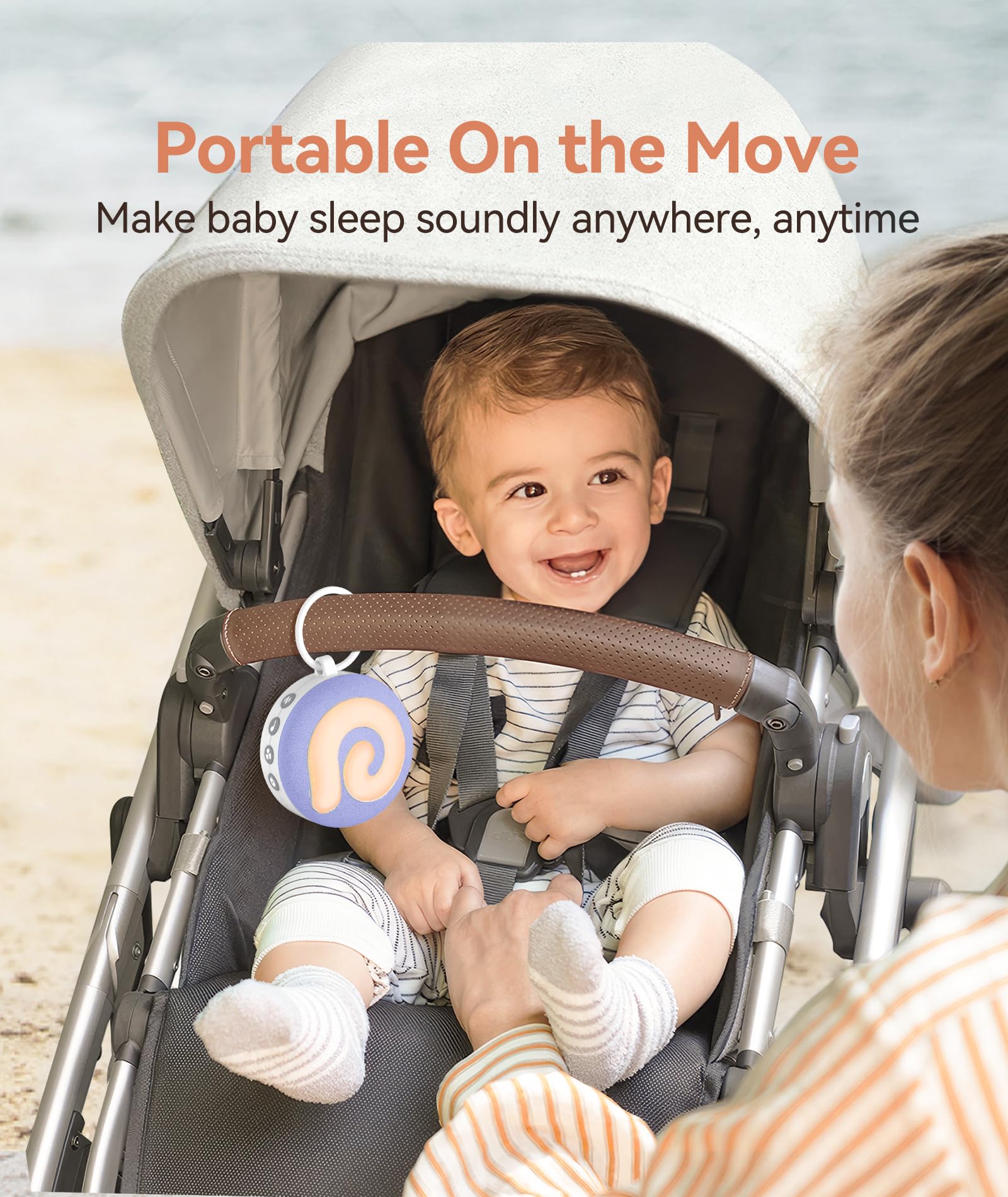 Dreamegg Macchina Rumore Bianco, D11 Portatile Rumore Bianco Neonato con Luce Notturna, 11 Suoni Rilassanti per Dormire, Viaggi, Asili Nido, USB Ricaricabile, Continua o Temporizzata,Violet