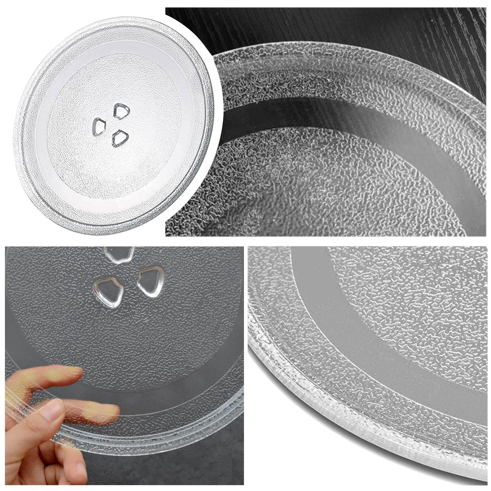 Rund Drehteller Für Mikrowelle, Universall Glasdrehteller Für Mikrowellen, 5mm Thickened Ersatz Glasteller Drehteller Für Mikrowellen, Mikrowellenteller Mit Drehtellerring Und Unterstützung ( Color :