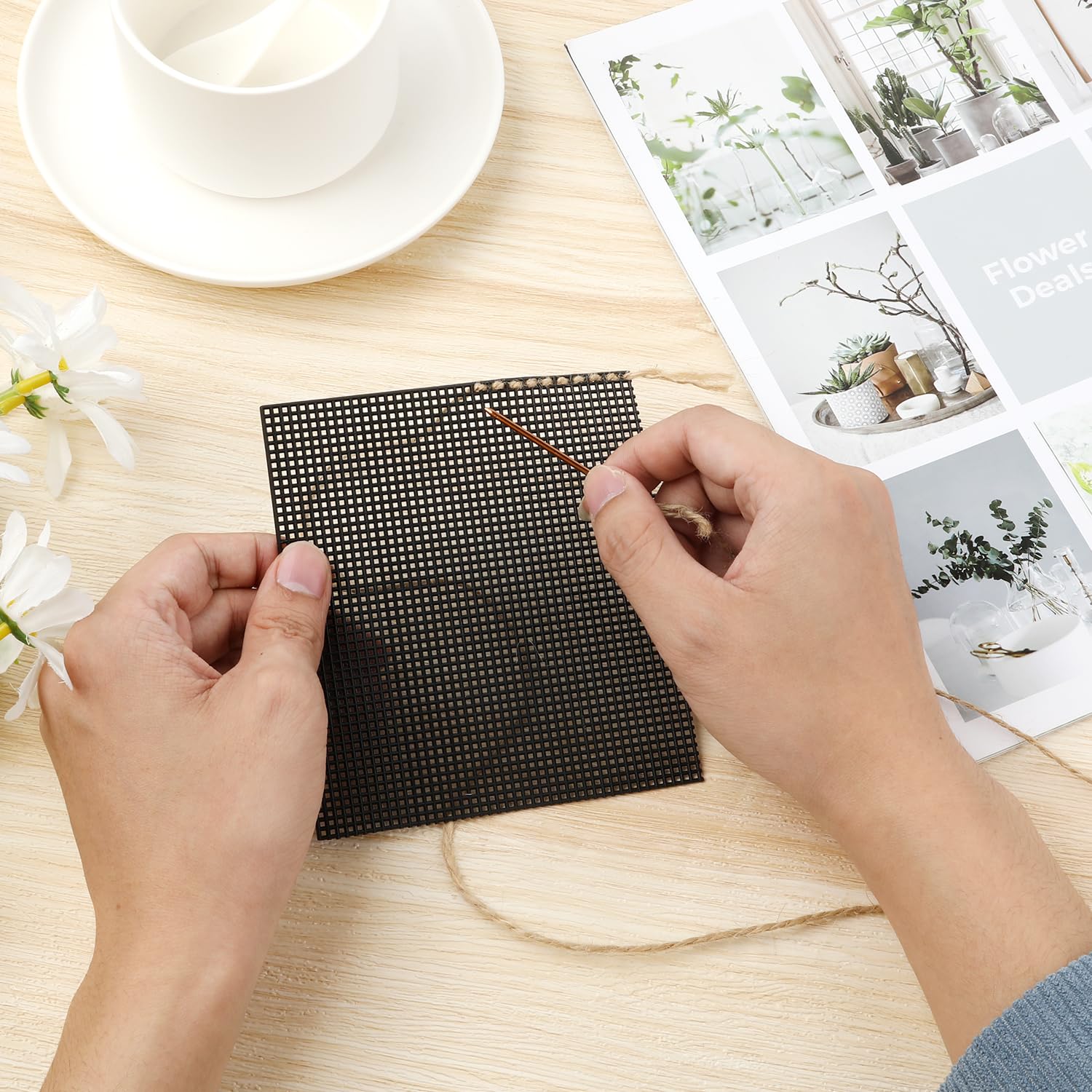 8 Fogli Rete Per Ricamo 33x20 Cm | Tela Plastica Per Punto Croce, Borse E Lavori Artigianali - Foto 7