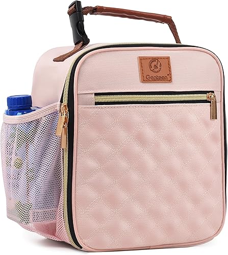 Lonchera para mujeres, hombres, niñas, adolescentes, adultos, bolsa de almuerzo aislada con soporte para botellas, lonchera pequeña, hielera ligera