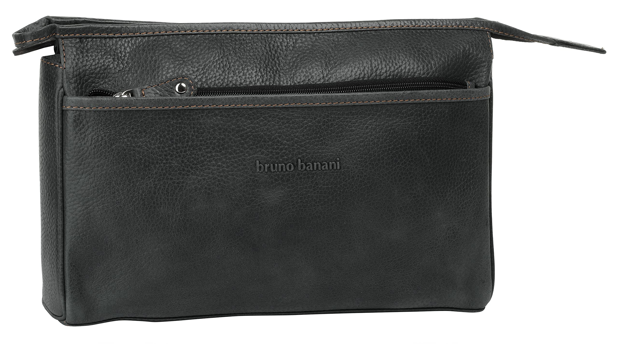bruno banani Kulturtasche Echt Leder Herren, Damen | Vielseitig einsetzbar, Funktionale Aufteilung, Sicherer Verschluss | 021129