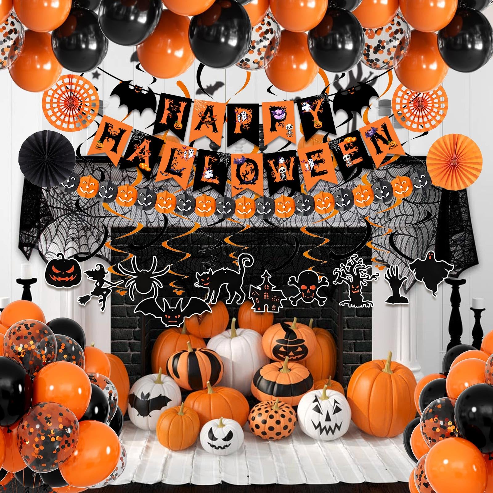 FECEDY Halloween Party Pack - Decorations & Balloons -4