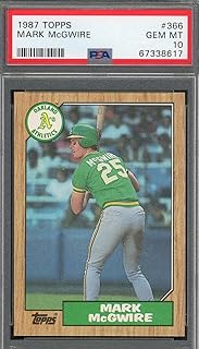 Mark McGwire 1987 Topps Baseball Rookie Card RC #366 Graded PSA 10