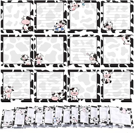 Cow Notes Amazon.com : Handepo 12 Pack Cow Sticky Notes Bulk Cow Print Office ...