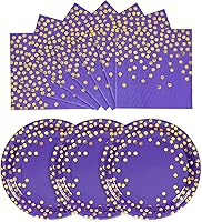 Vista 11 de Platos de papel negro y dorado, paquete de 50 unidades, 25 platos de papel de 7 pulgadas y 25 servilletas de 6.5 pulgadas, platos negros