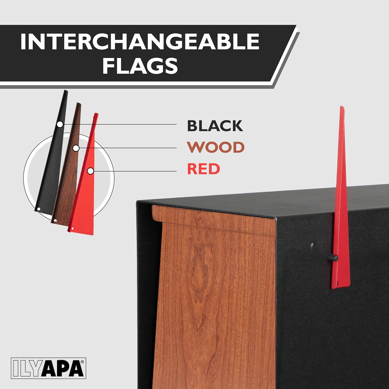 Ilyapa Modern Mailbox for Post Mount and Double Mailbox Post