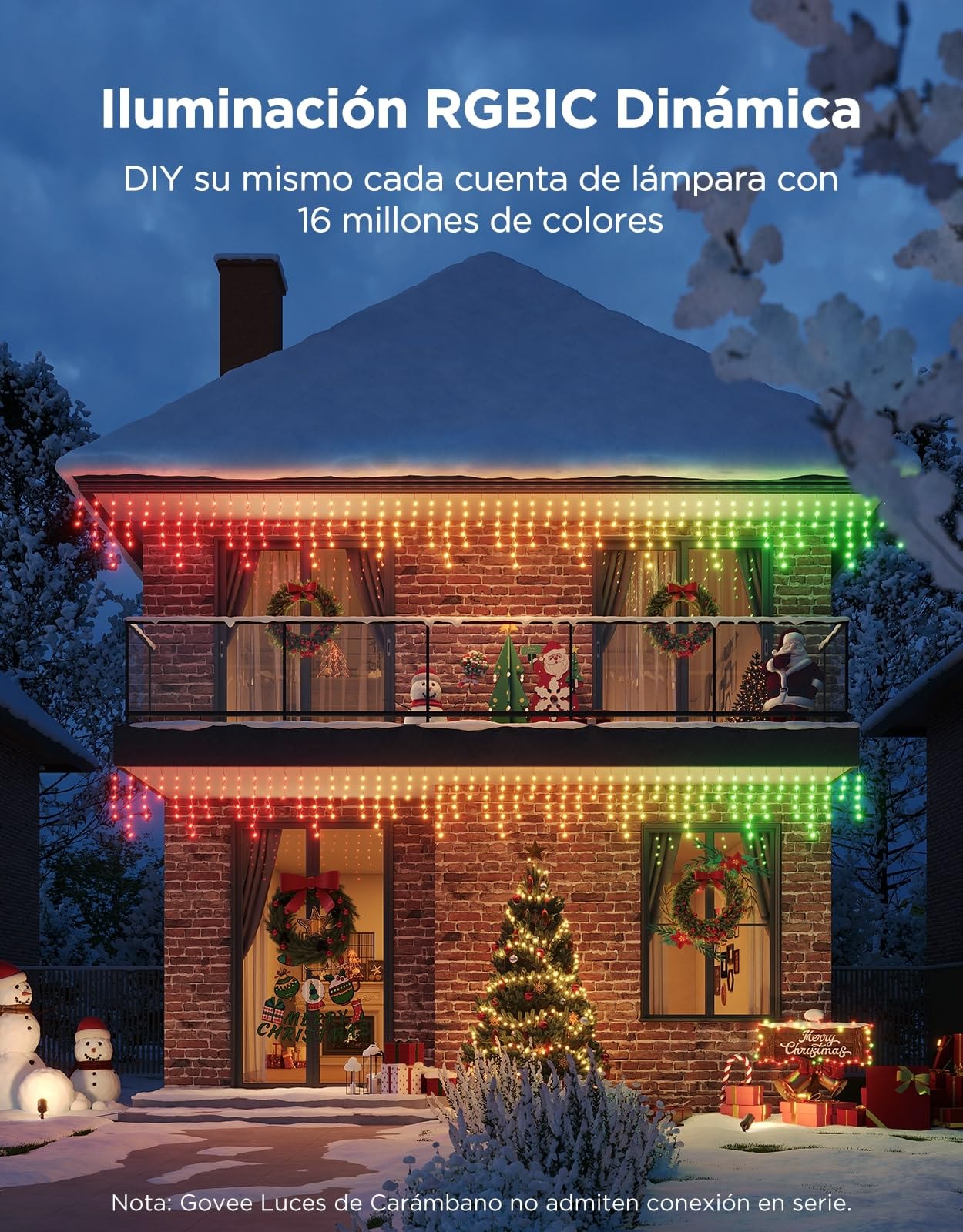Govee Luces de Carámbano Navidad, 400 LEDs RGBIC Luces Exterior 10M | Guirnalda Luces Inteligentes, 78+ Modos para Decoración de Hogar, IP67 Impermeable, Compatibles con Alexa y Google Assistant