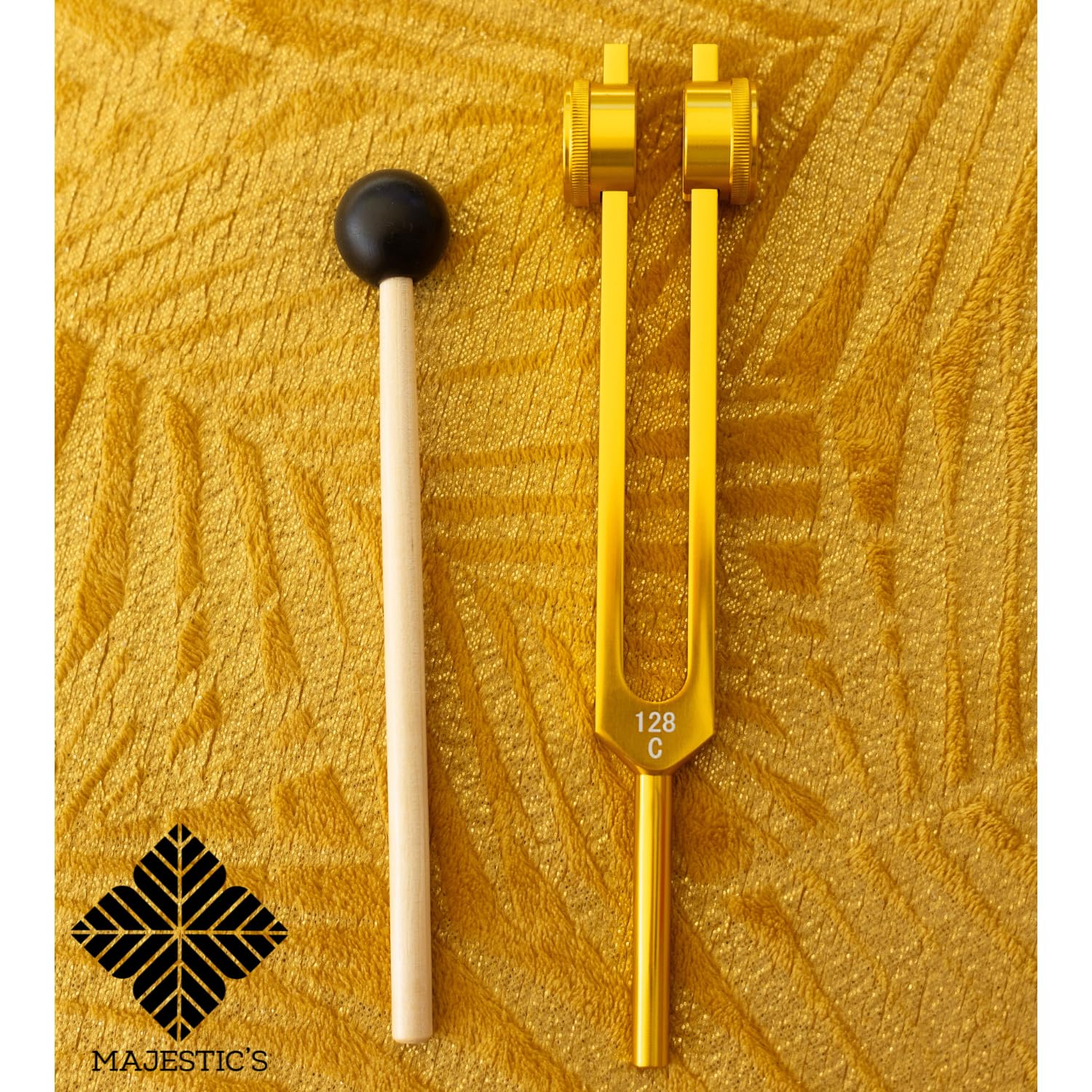 Diapasones terapéuticos profesionales 128hz 432hz 528hz | Pack de 3 de aluminio dorado