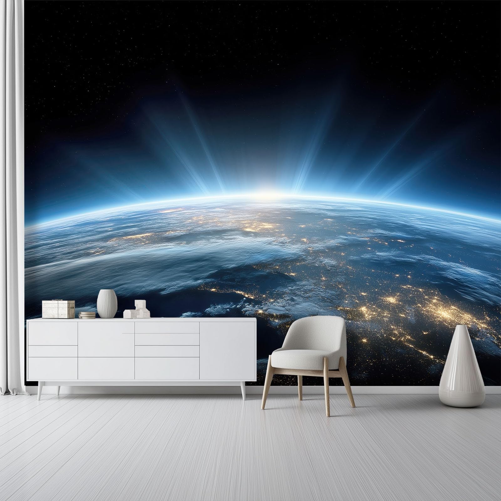 Fototapeta 350 x 256 cm ściany dekoracja salonu design natura do sypialni salonu tapeta z włókniny, głęboki niebieski wszechświat nocne niebo