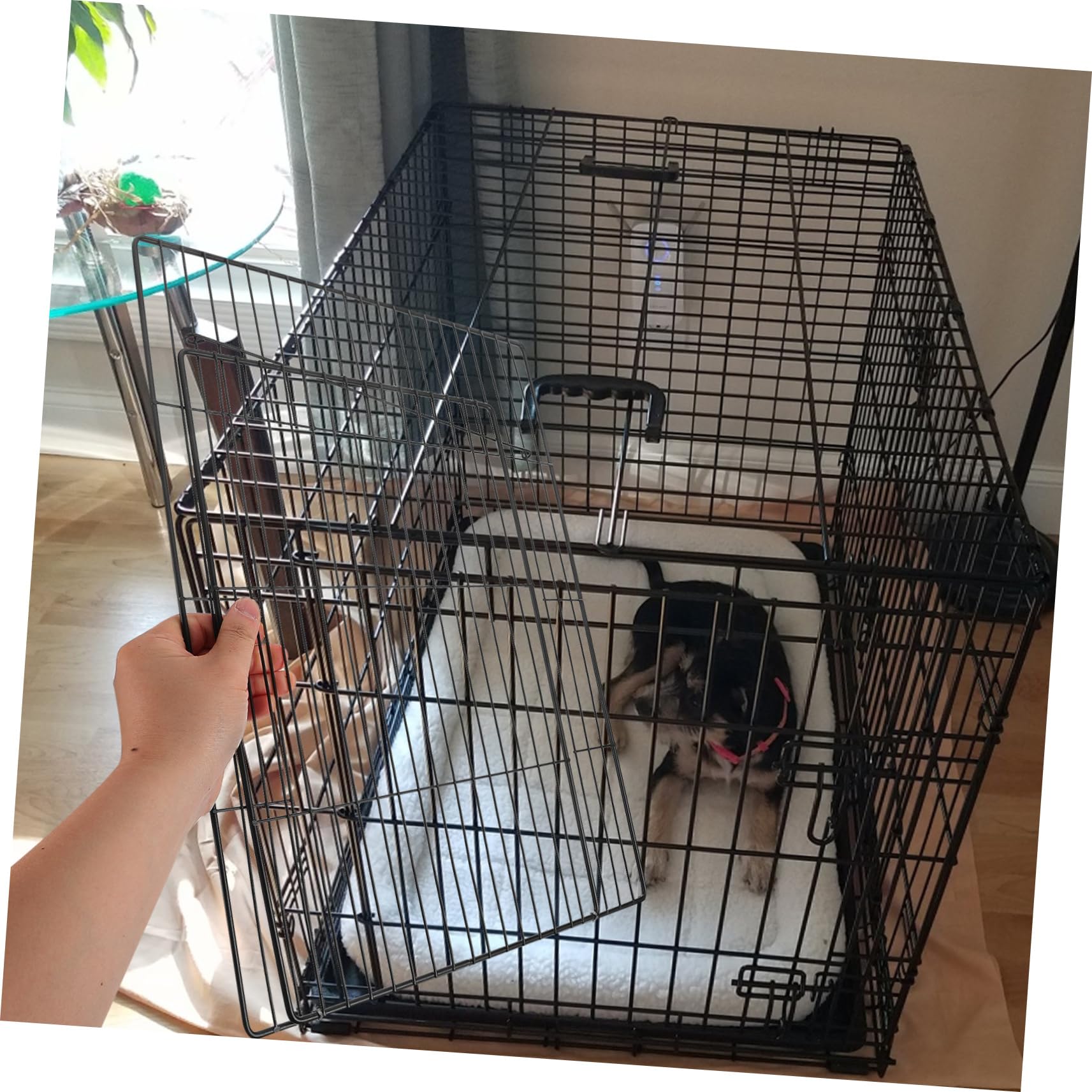 TOYANDONA Sichere Metalldraht Katzentür aus Eisen für Selbstgemacht Katzenlaufstall Leicht Montierbar mit Dichtem Netzdesign für Zuhause und Haustierzubehör