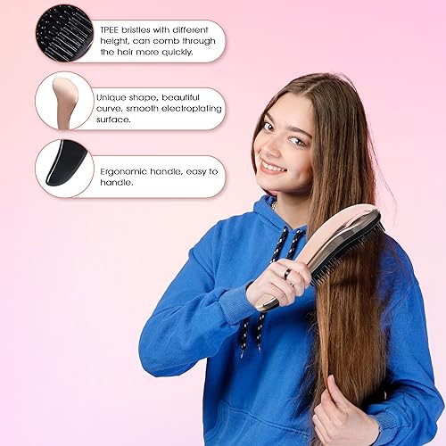 Miniatura 4 de Cepillo desenredante para cabello de adultos y niños. Cepillo desenredante para cabello natural, rizado, liso, húmedo o seco. Cepillos para el
