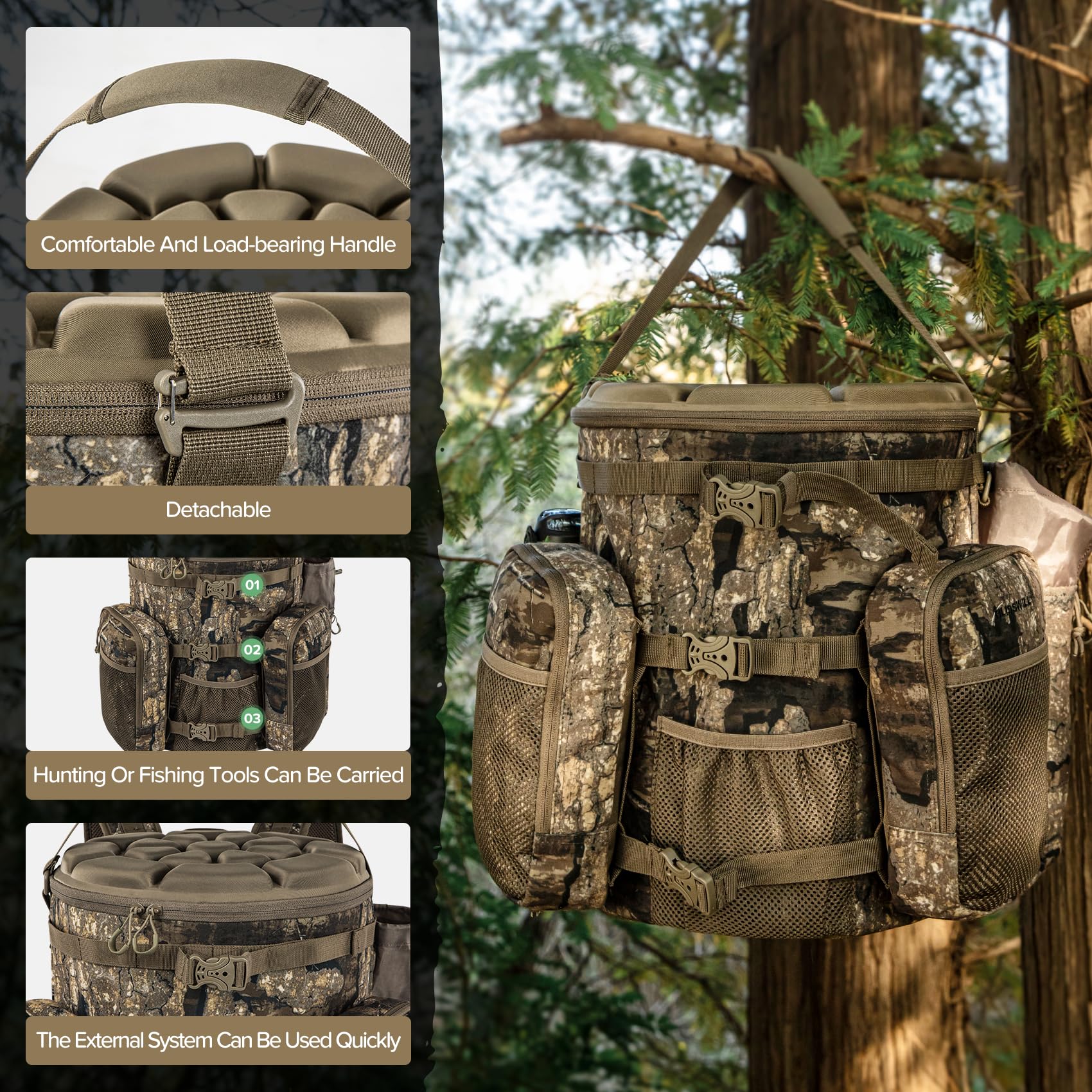BLISSWILL Hunting Bucket Backpack - Seat Included -5