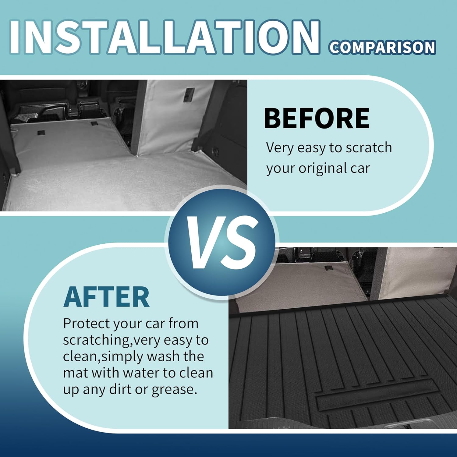 ACROPIX Flat Face Cargo Liner Rear Trunk Mat Trunk Cargo Luggage Boot Tray Mat Vertical Stripes Pattern for Mitsubishi Outlander 2022-2024 Anti-Slip