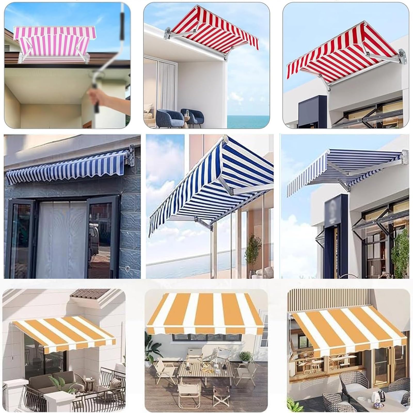 Generico Tessuto di Ricambio per Tenda da Sole Retrattile da Patio (Solo Tessuto), 280 g/m² Tessuto di Ricambio per Esterni per Tenda da Sole da Patio, Resistente ai Raggi UV, Impermeabile, Parasole