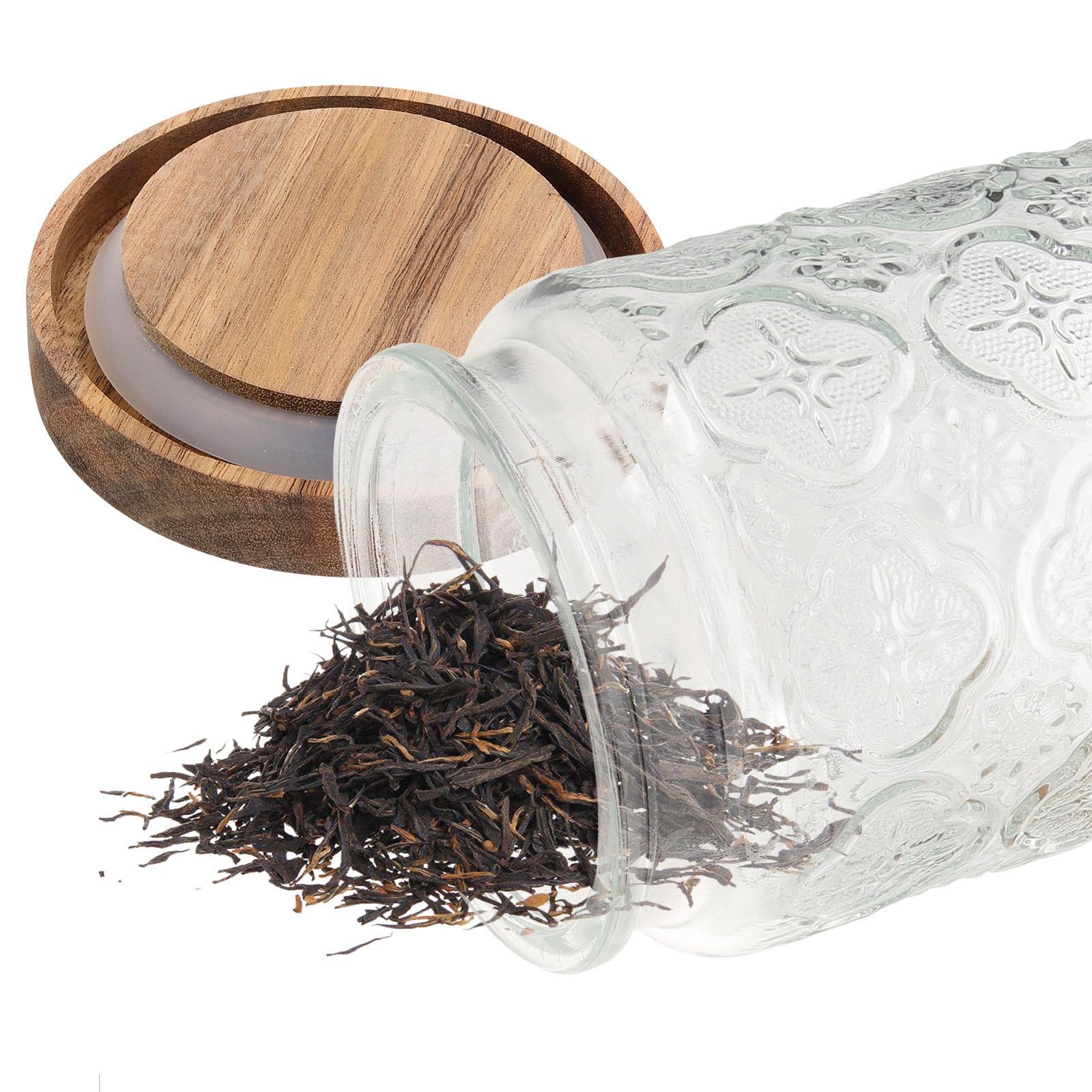 UKCOCO 2 Piezas Tarro de Cristal con Tapa de Madera 700ml Hermético