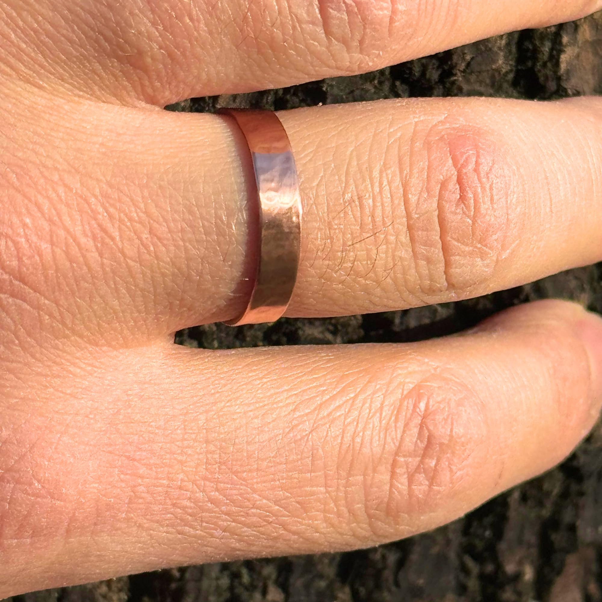 Antica Fucina Rho® Verstellbarer Ring aus reinem Kupfer | Fein und schlicht – 0,8 mm Metallstärke | Handgefertigt in Italien | Für Damen und Herren | Unisex