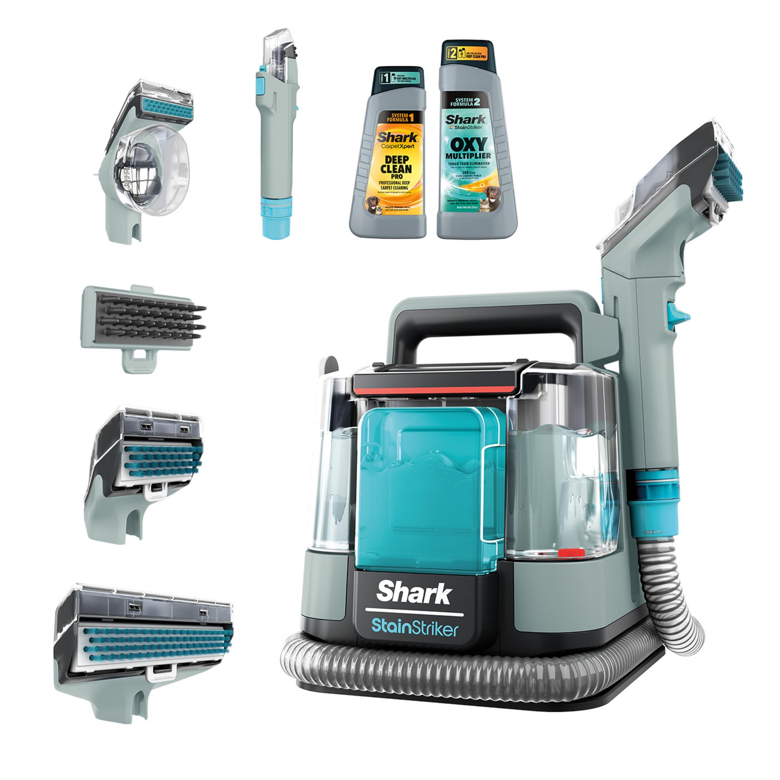 Shark StainStriker - Nettoyeur Compact pour Taches et Odeurs | 5 Accessoires & 2 Formules de Nettoyage pour Tapis et Sols