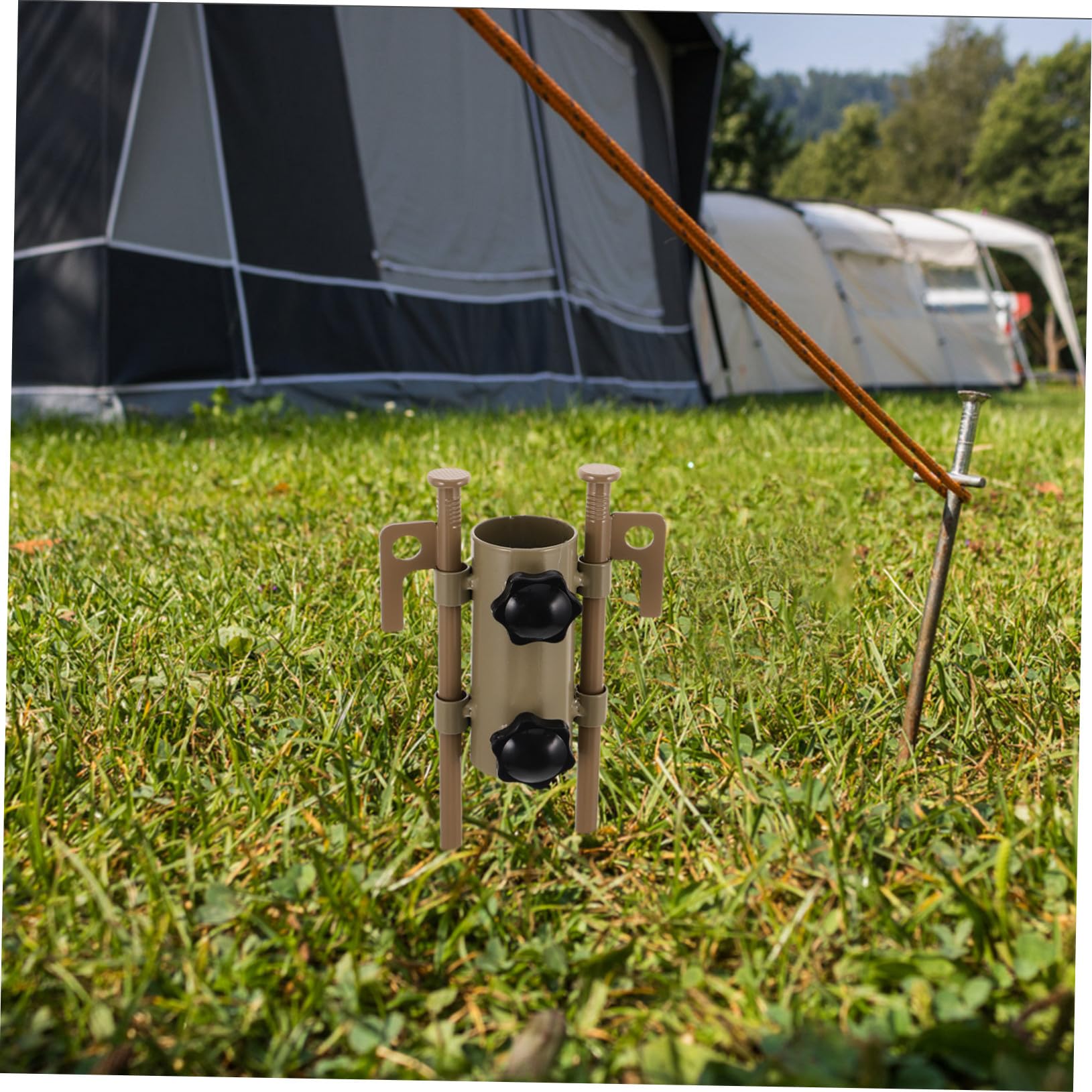 6 Stück Camping Zeltstangen aus Stahl mit Khaki Farbe für Festen Halt und Erhöhte Stabilität Geeignet für Zeltstangen und Canopy Beim Outdoor Camping