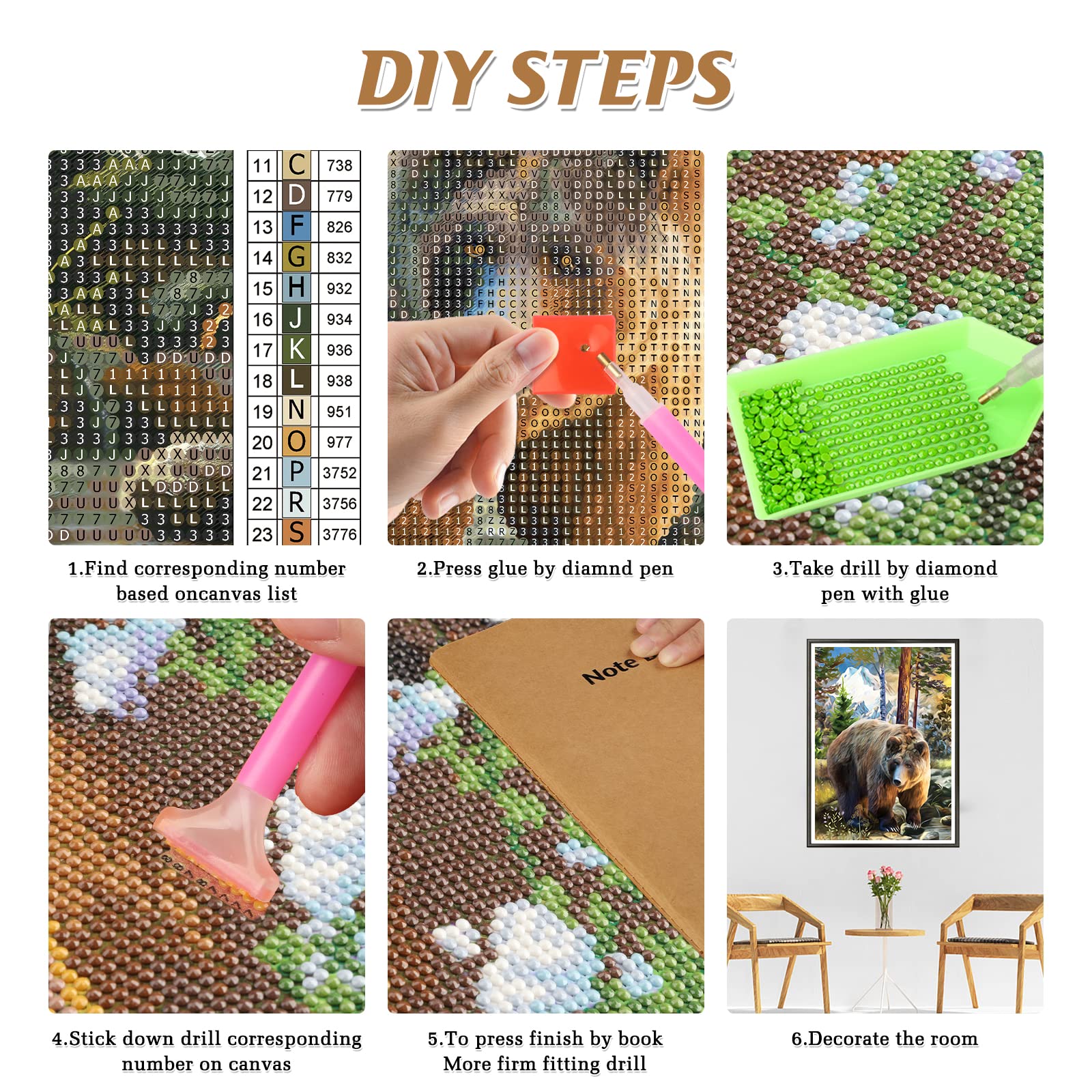 NAIMOER Diamond Painting Kit per Adulti Completo Cane, 5D Diamantini