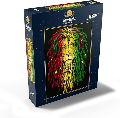Miniatura 2 de MyPuzzle Rasta Lion - Rompecabezas prémium de 1000 piezas, fabricado en Estados Unidos