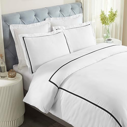 Superior Embroidered Cotton Bed Sheet Set, 1 Elastic Deep Pocket Fitted Sheet, 1