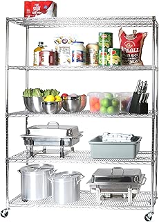 Best Seville Classics 5 Level Commercial Shelving With Wheels Of