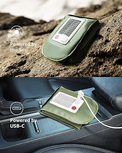 Miniatura 3 de Luces solares para campamento recargables, 4 modos de iluminación, lámpara inflable impermeable IP66 para senderismo, mochileros, supervivencia,