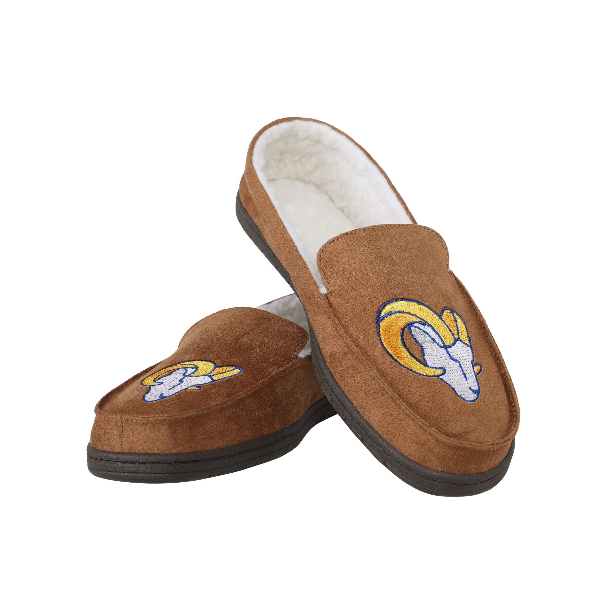 FOCO Mens NFL Team Logo Moccasin Slippers