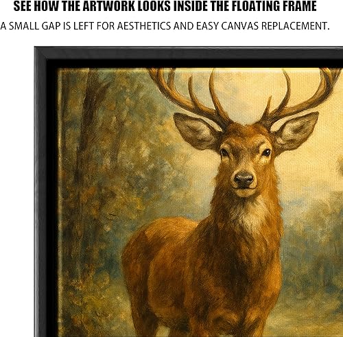 Miniatura 7 de Marco flotante para lienzo de 1.25 pulgadas de grosor, disponible en más de 25 tamaños y 4 colores, marco flotante con aspecto de madera para lienzo