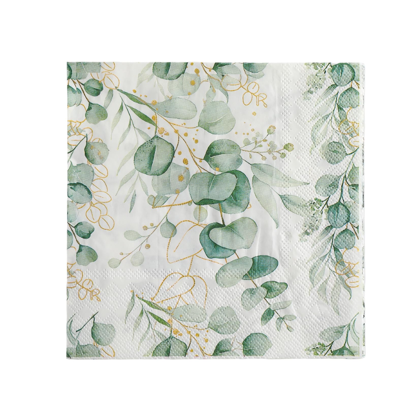 LOCCY 40Pcs Eucalyptus Paper Napkins, 33x33cm Colorful Flower Napkins Sage Green Paper Napkin Disposable Party Serviettes for Birthday Party, Wedding, Christmas, Baby Showers (Eucalyptus)