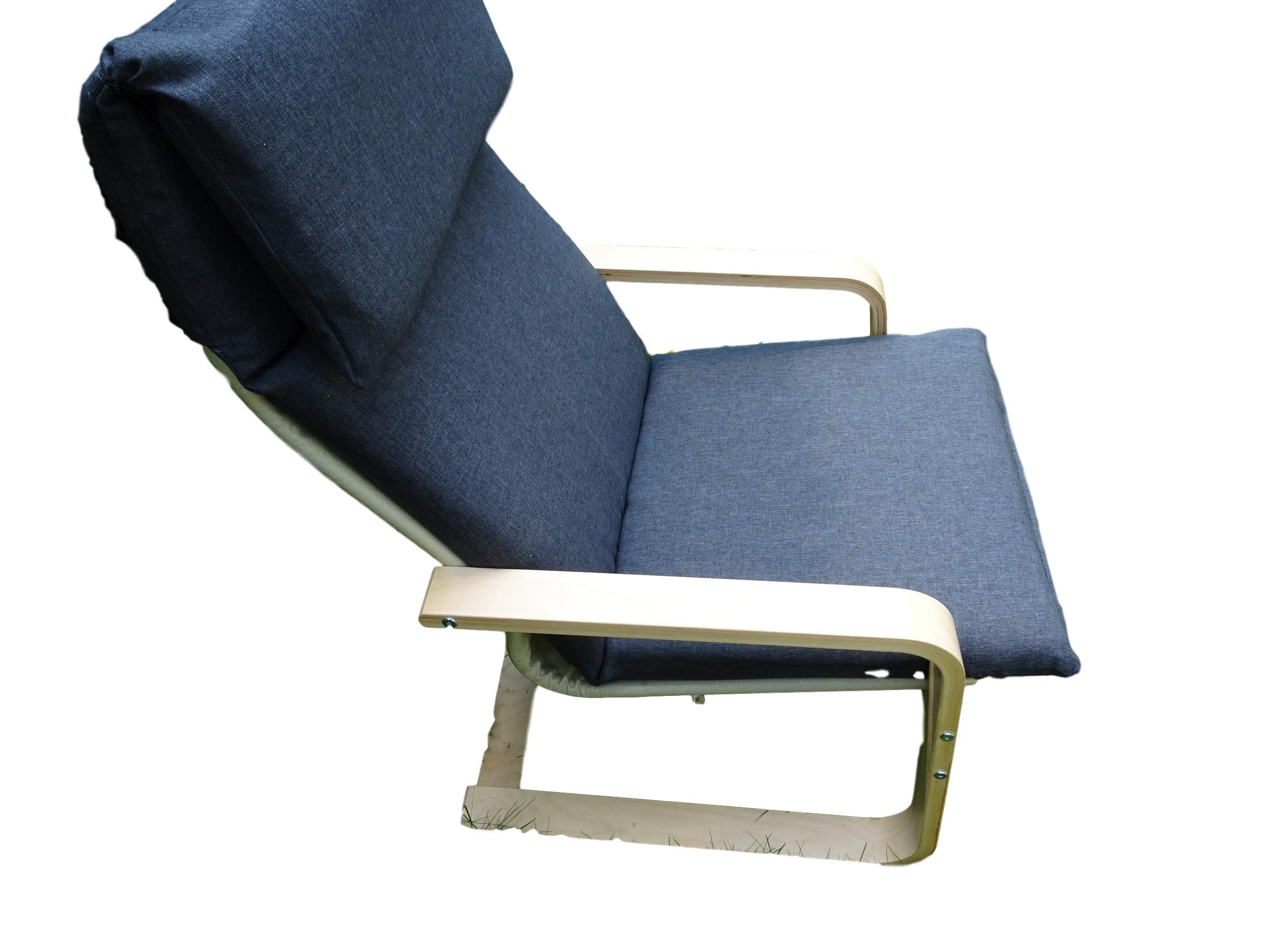 Kissen FÜR SCHAUKELSTUHL Typ Pello oder Poang. Hergestellt aus hochwertigem Polsterstoff. Sitz 57 x 50 Rücken 57 x 70, 8 cm dick (Anthrazit)