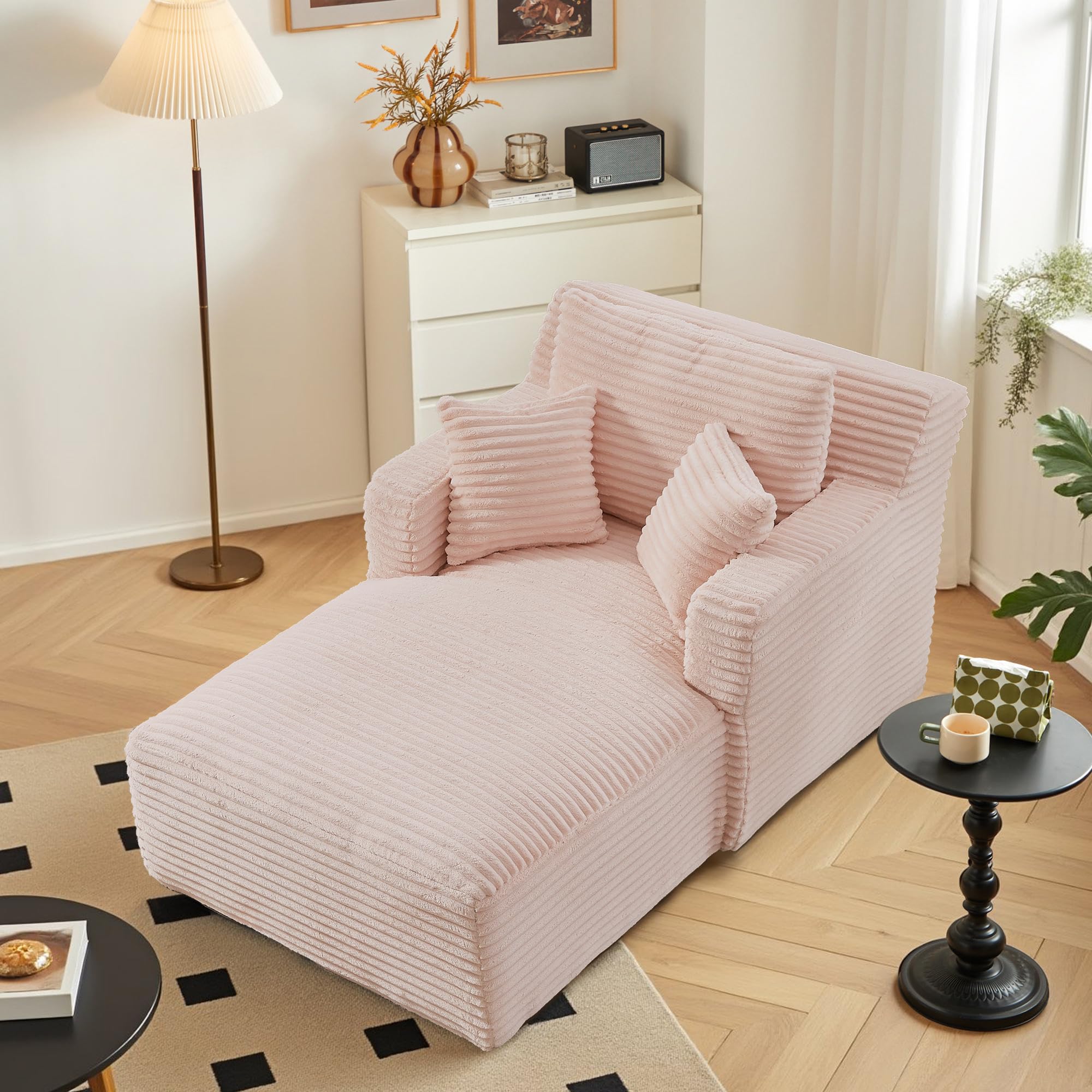 オットマン クッション　ピンク　C COMFORTLAND Amazon.com: Oversized Chaise Lounge Chair Boneless Sofa
