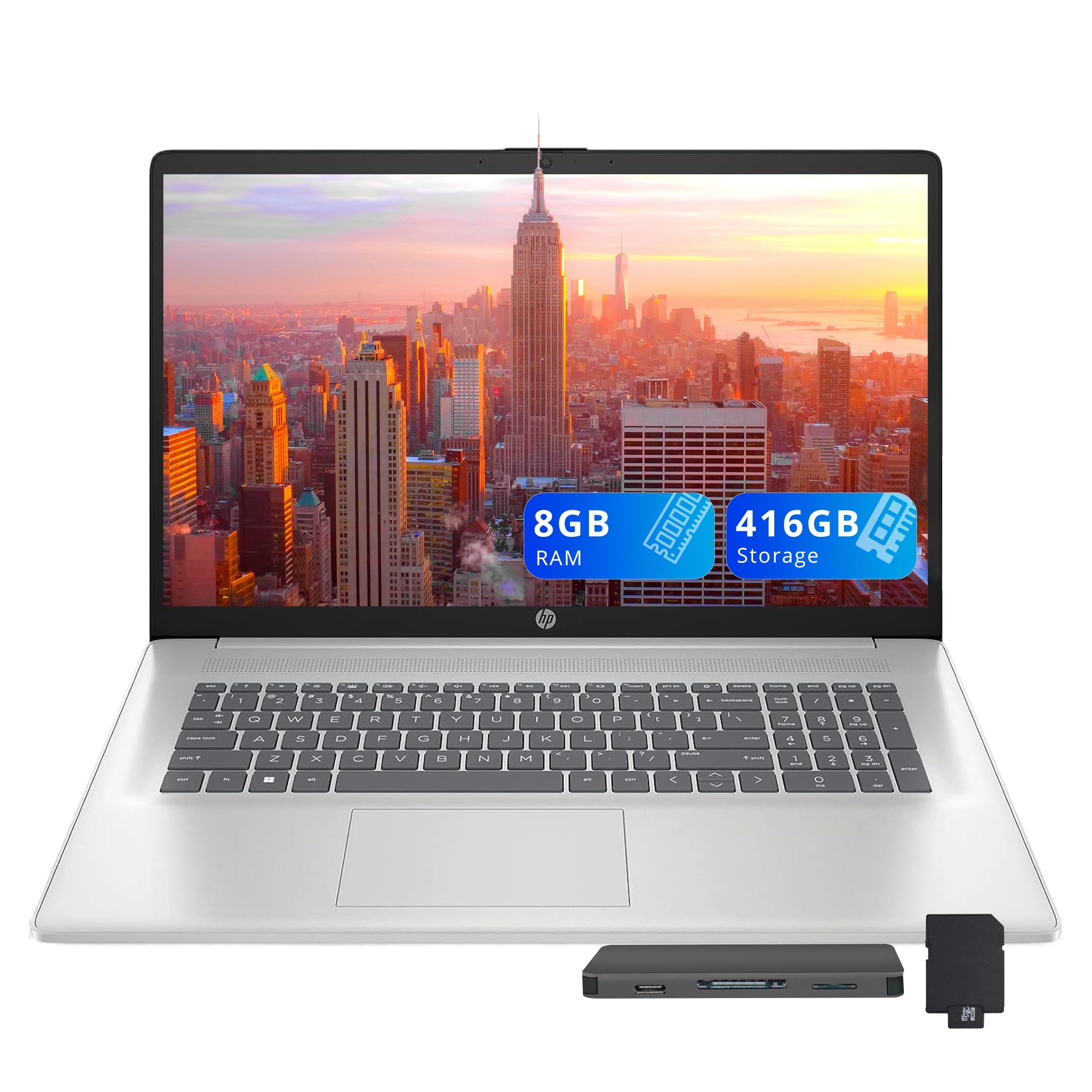 HP 17.3" FHD IPS Business Laptop, Intel i5-1334U, 8GB RAM, 416GB Storage (256GB SSD+160GB Docking Station Set), Intel Graphics, Backlit Keyboard, Num