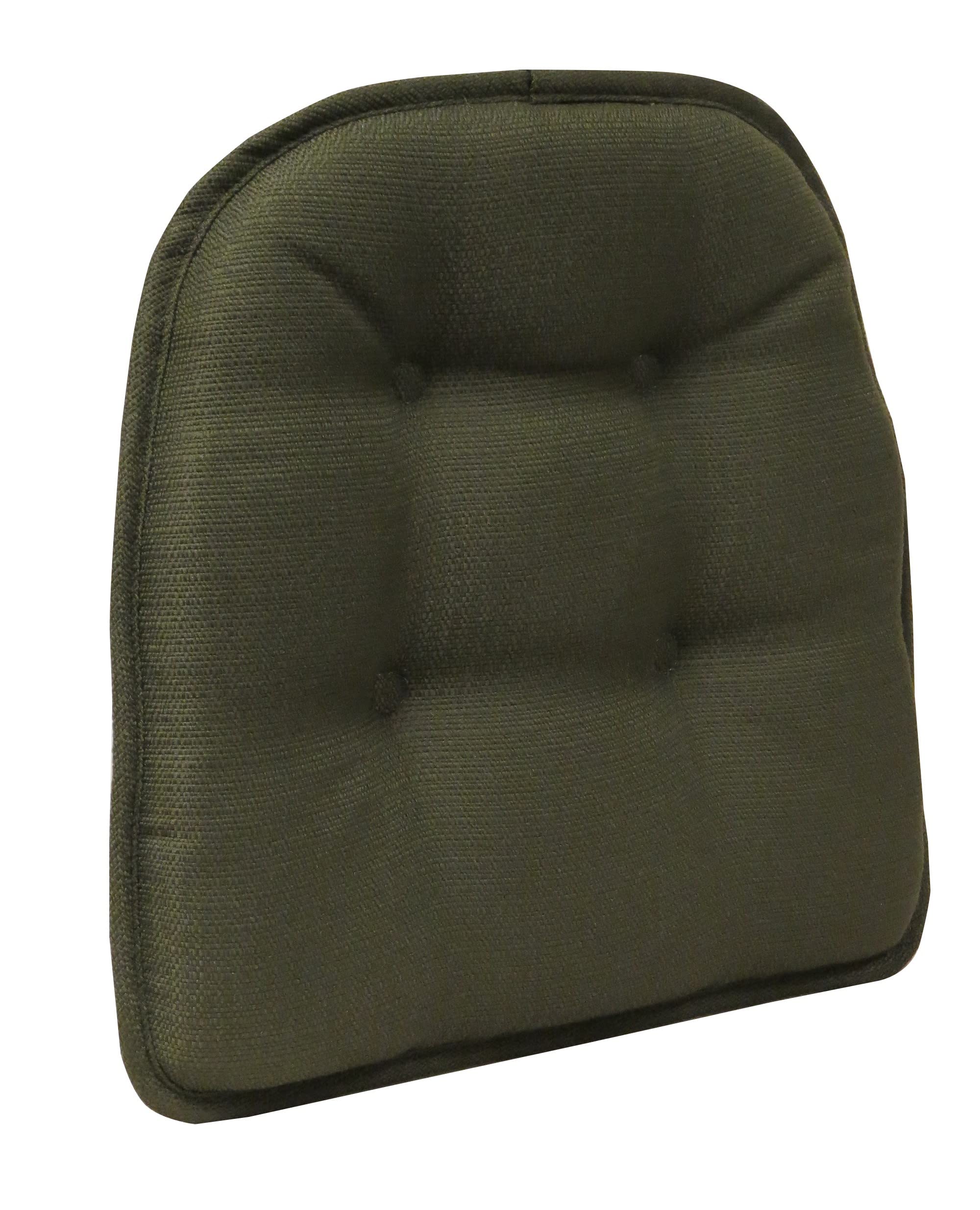 Klear Vu Omega Non-Slip Universal Chair Cushions for Dining Room, Kitchen and Office Use, U-Shaped Skid-Proof Seat Pad, 15x16 Inches, 6 Pack, 18 Evergreen