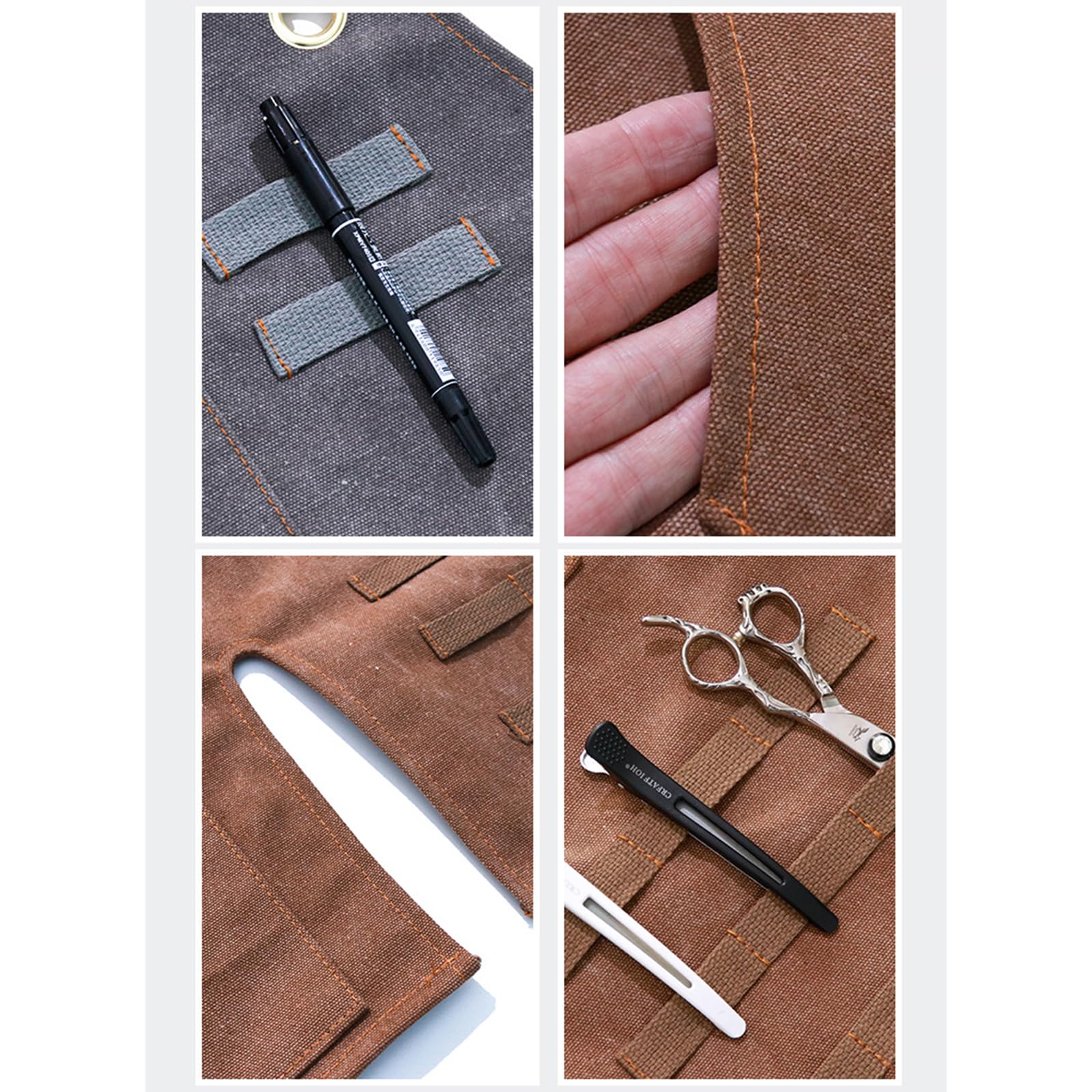 Fartuch szefa kuchni ， Fartuch Denim Bib Fartuch warsztatowy, fartuch narzędziowy, fartuch roboczy z rozciętymi nogawkami, wytrzymały, z kieszeniami, płócienny, regulowany fartuch z krzyżowym tyłem