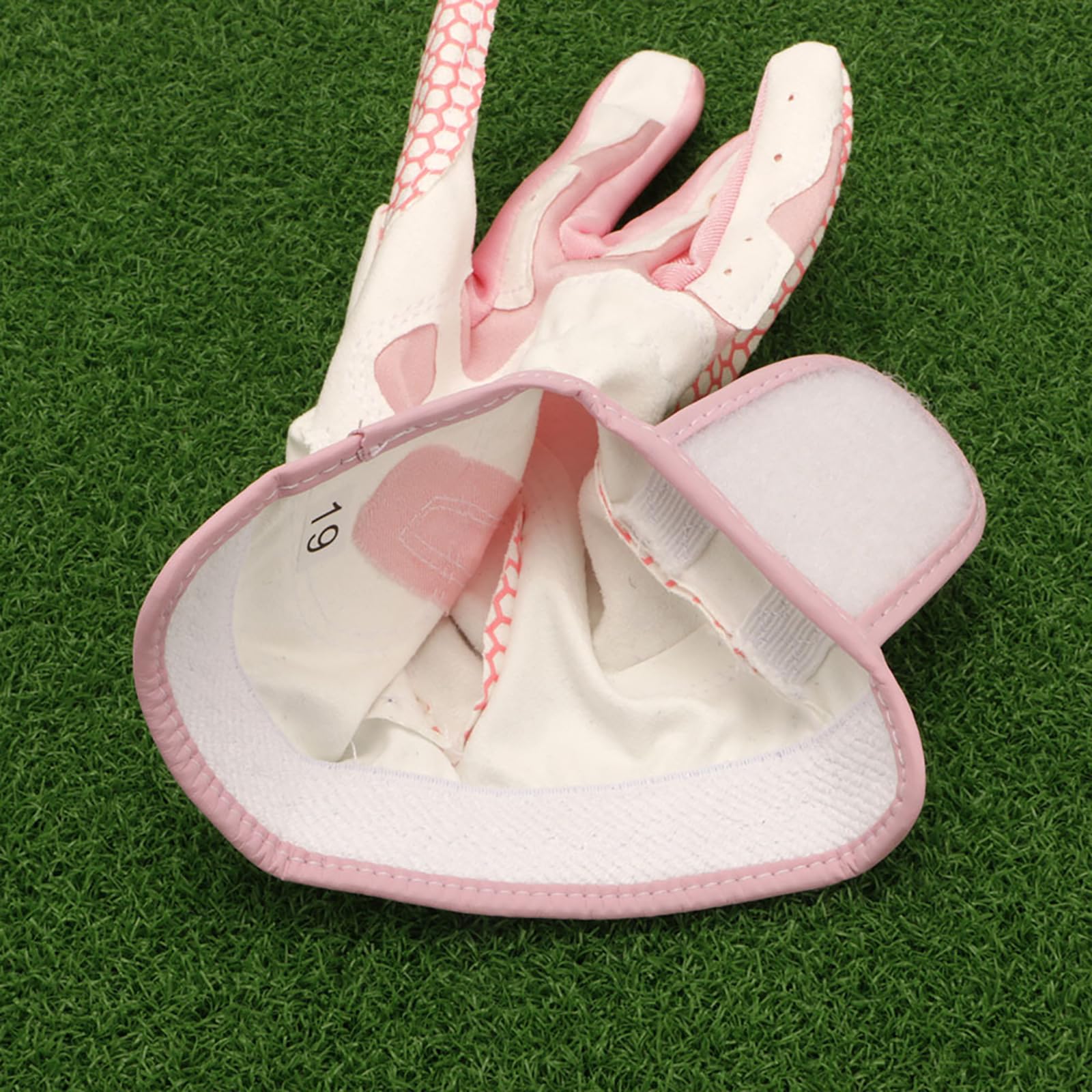 Golfhandschuhe für Damen, 1 Paar, Linke Hand, Rechte Hand, Golfspieler, Atmungsaktives Mesh-Mikrofasertuch, rutschfeste Partikel, Golfzubehör,XL(Length19.5cm)
