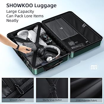 hokoukou　3セット SHOWKOO Luggage Sets Expandable ABS Hardshell 3pcs Clearance