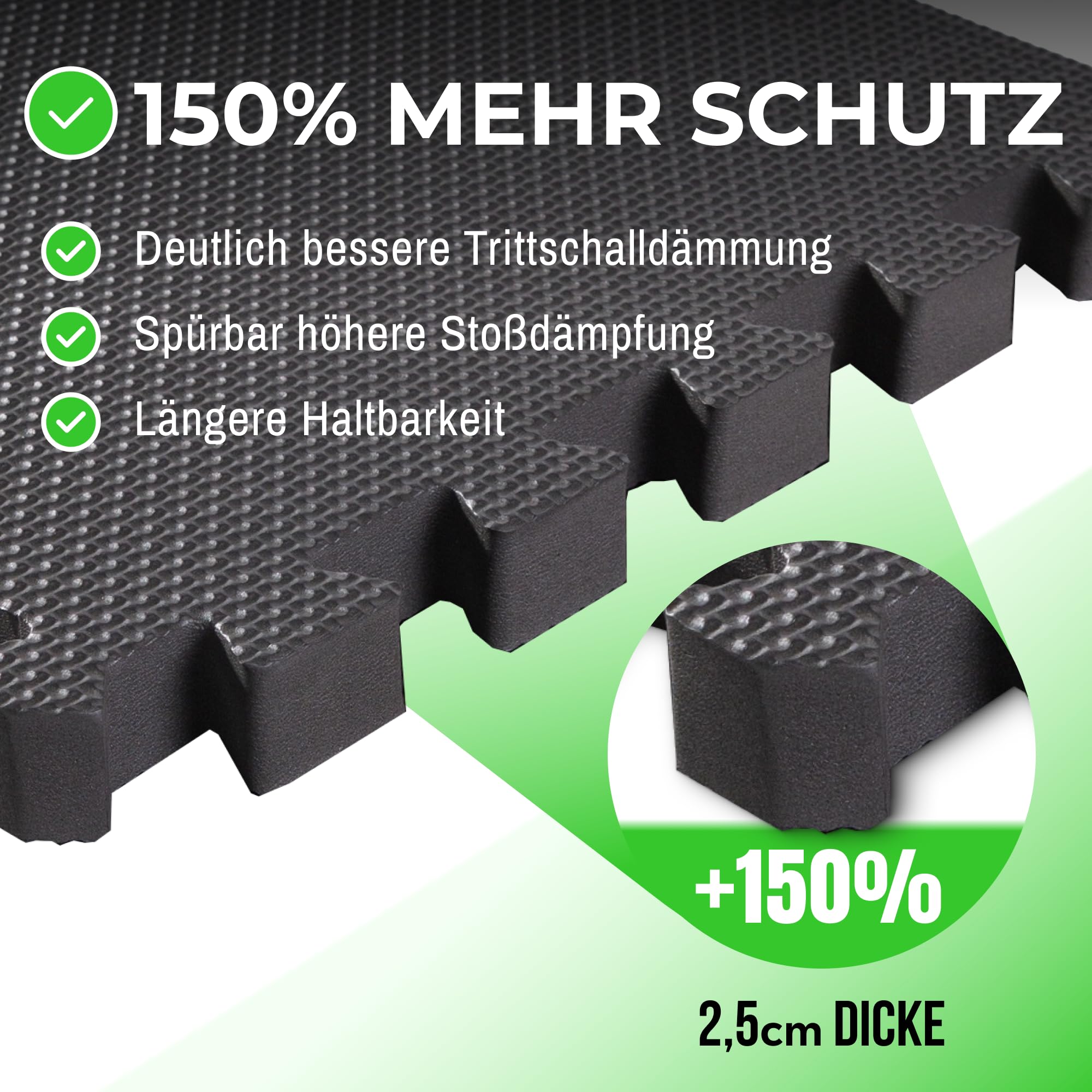 Bodenschutzmatte Sportmatte Puzzlematte Fitnessmatte rutschfest Bodenschutz Pool Unterlegmatte | 58x58x2.5 cm | schwarz,blau und grau | 6, 12,18 Teile