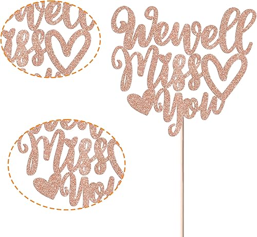 Miniatura 3 de Rsstarxi 1 paquete de decoración para tartas con purpurina de despedida con purpurina para decoración de pasteles para temática de despedida,