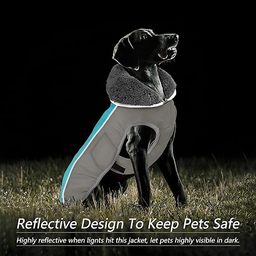 Miniatura 4 de Dogcheer Abrigo cálido para perro, chaqueta impermeable para perro con forro polar acolchado, resistente al viento, abrigos para clima frío, chaleco
