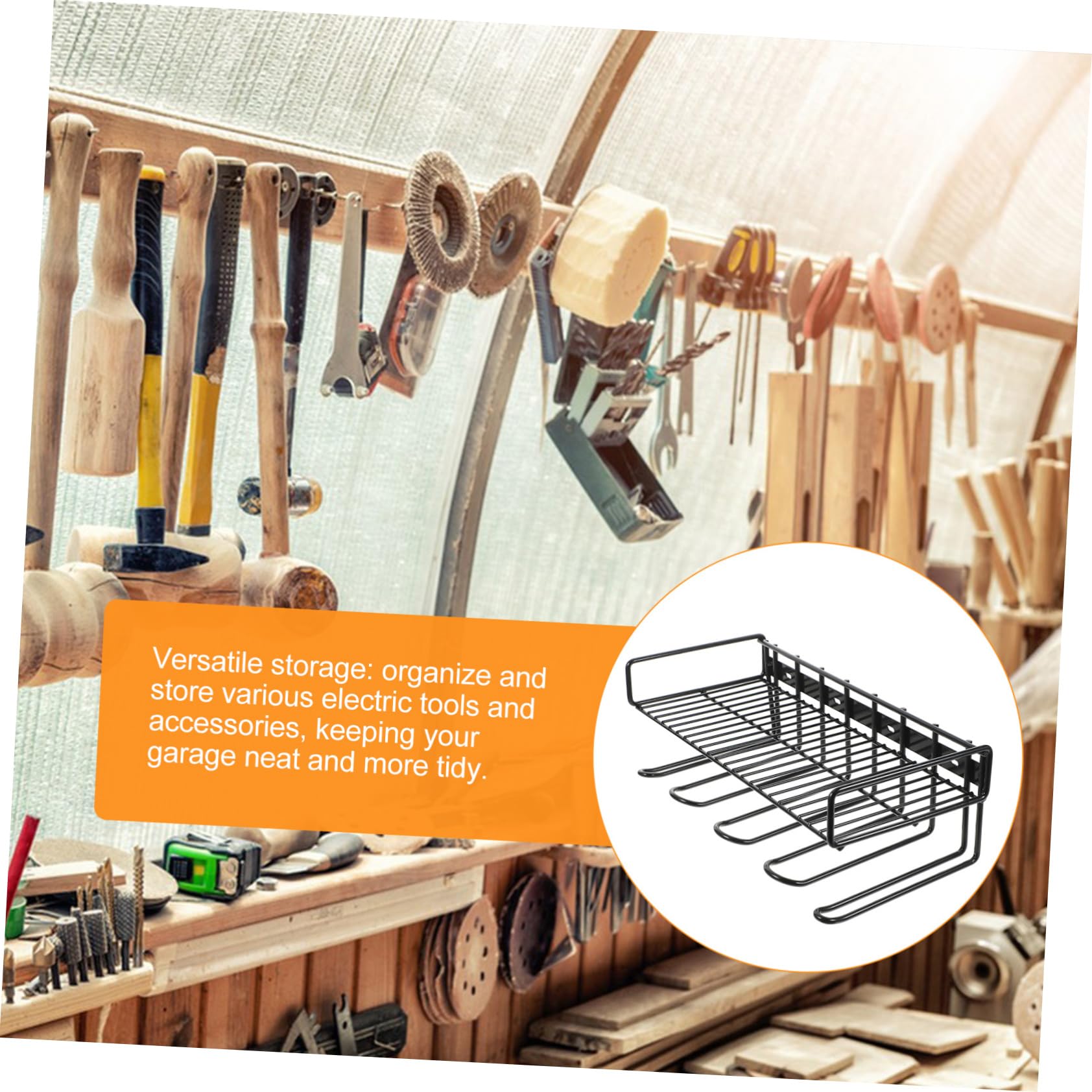 Cabilock Soporte de Almacenamiento para Herramientas de Pared de Metal Organizador de Taller con Espacio Diseño Espacio y Alta Capacidad de Carga para Herramientas Eléctricas