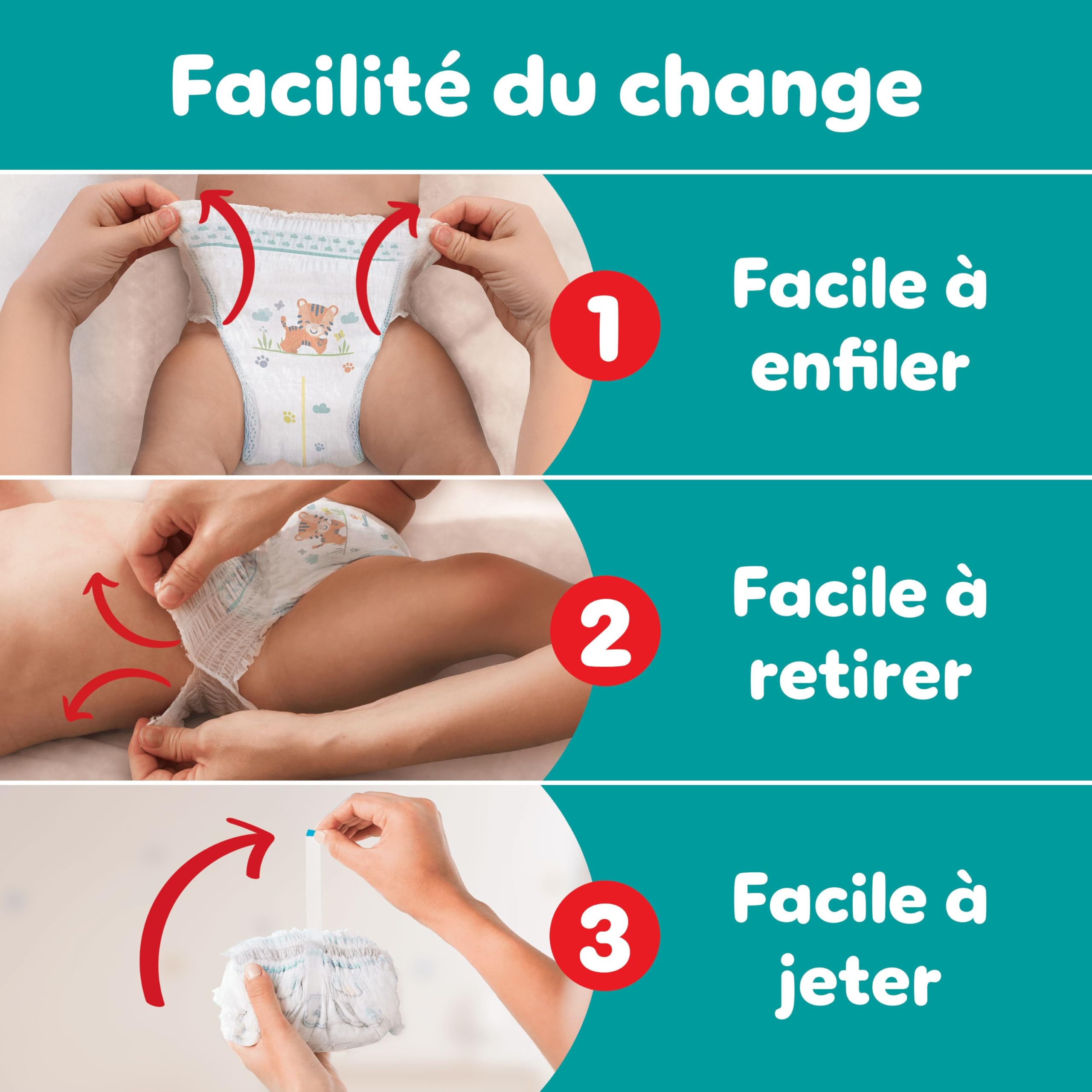 Pampers Baby-Dry Pants Taille 4, 94 Couches-Culottes, 9kg-15kg, Protection 360° contre les fuites jour et nuit
