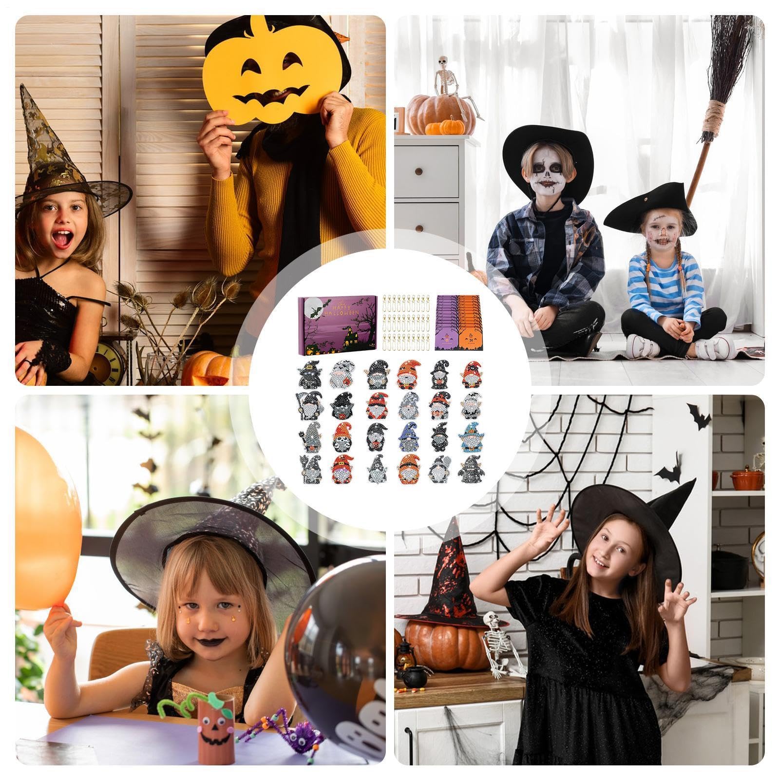 Halloween-Adventskalender 24 Tage Gnomen-Schlüsselanhänger und