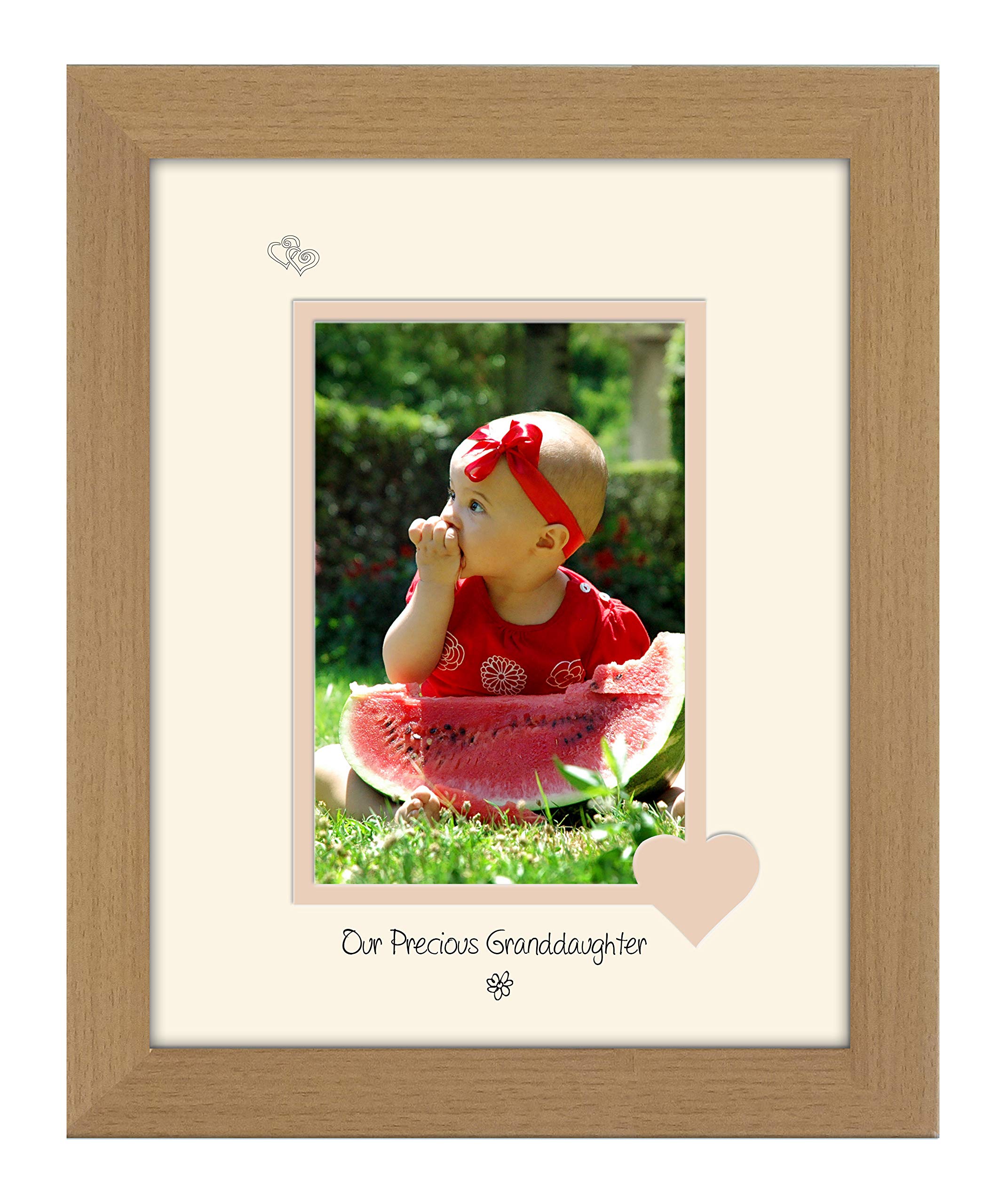 Photos In A Word Oak Finish Frame Cream Mount Beige Inside Granddaughter Photo Frame Our Precious Portrait Double Mounted Quality Gift 1040F (Oak Finish Frame Cream Mount Beige Inside)