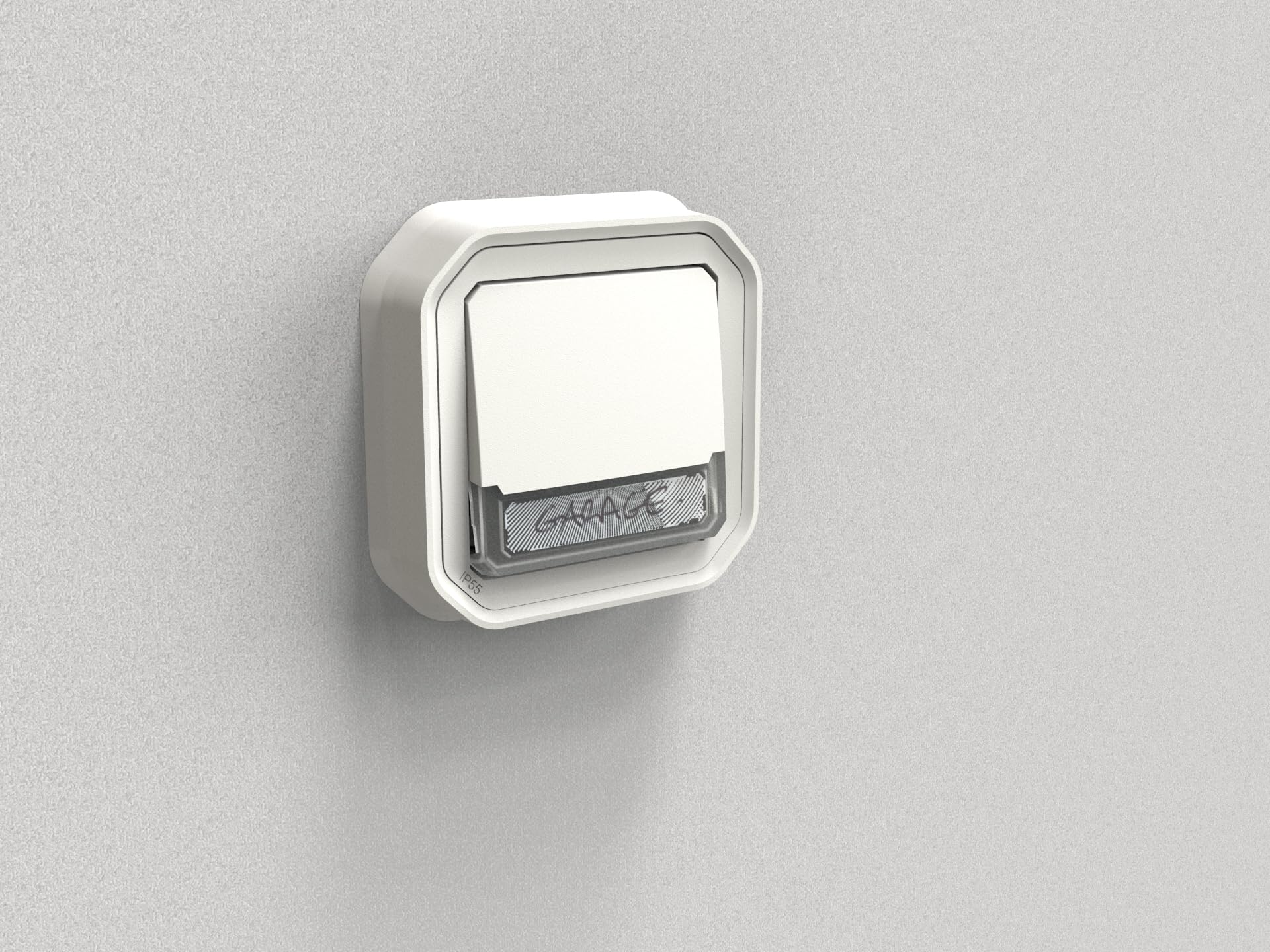 LEGRAND, Plexo New Podświetlany przełącznik przełączający z uchwytem na opisy, otwieracz + styk zwierający (NO+NC), dostawa 12 V do okablowania, kompatybilność z 230 V, ultra biały, 069864L
